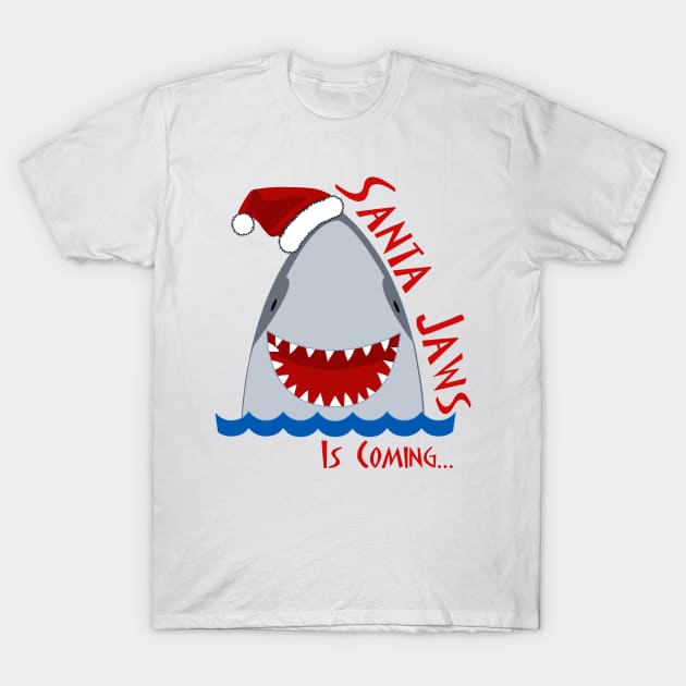 Santa Jaws is Coming T-Shirt by HilariousDelusions